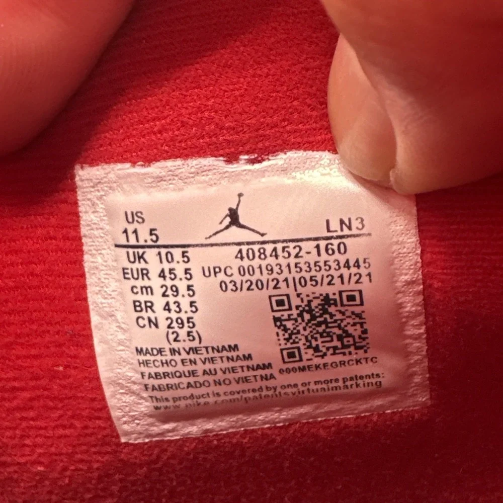 Nike Air Jordan‎ 4 Retro OG Fire Red 2020 408452-160 Men's Size 11.5
